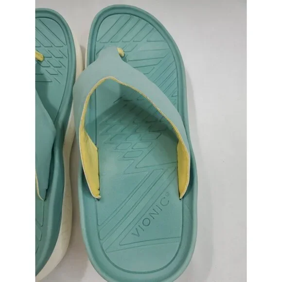 Vionic Restore Recovery Flip Flop Sandal Size Womens 12 - Mens 10.5 Blue White - Picture 7 of 9